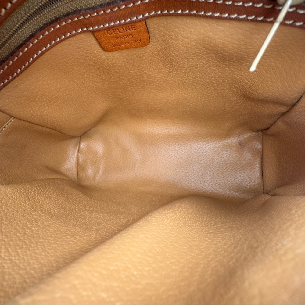 CELINE Macadam Handbag Brown PVC Leather Satchel Top Handle - Picture 11 of 17